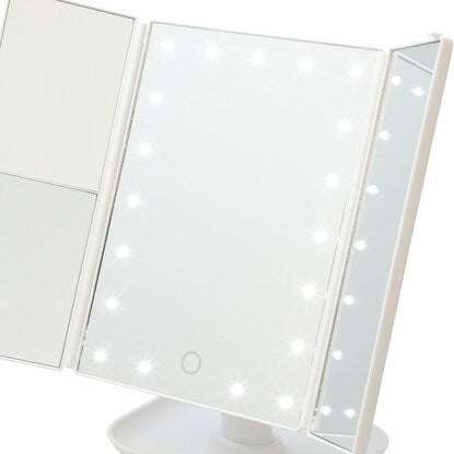 LED 3-sided table mirror Pieri (white)