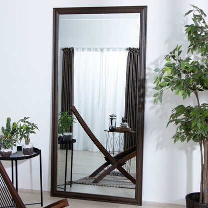 Large standing mirror (width 90 x height 180 cm, dark brown)