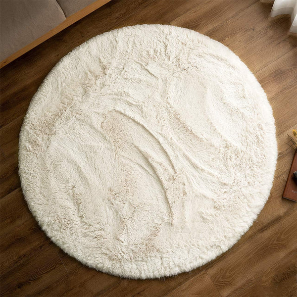 Washable Shaggy Rug, Round, Excellent Muti 2 [140cm]