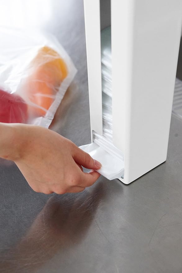 PLATE Magnetic Freestanding Plastic Bag Holder, White