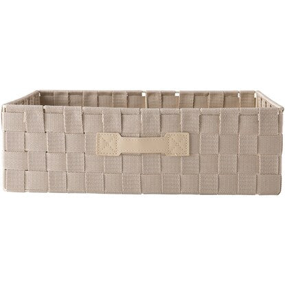 PP Tape Basket Tix Horizontal Half Beige