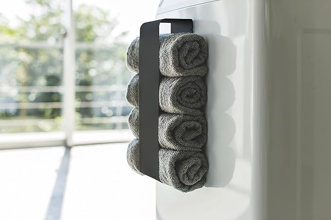 tower magnetic bath towel holder black towel storage towel holder