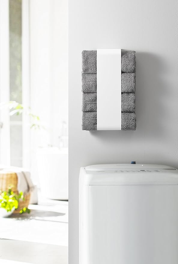 tower magnetic bath towel holder white towel storage towel holder