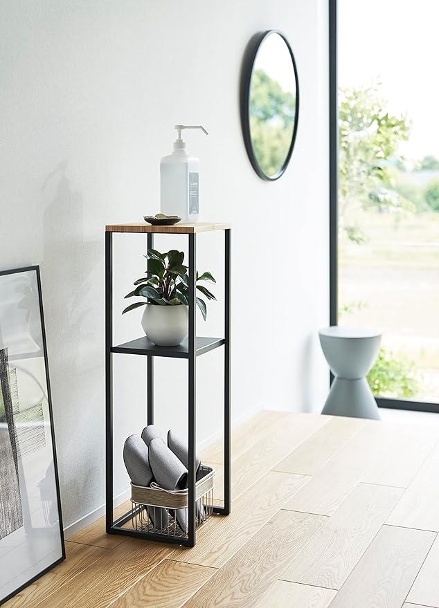 tower Humidifier Stand, Black, Small Item Holder, Plant Holder