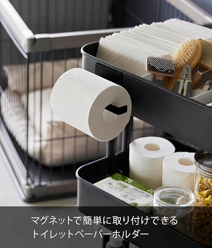 tower マグネット トイレットペーパーホルダー ブラック ペット用品 紙巻器 簡単設定