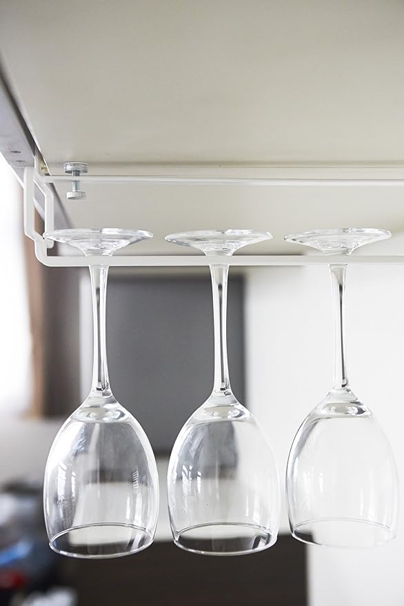 PLATE Under-Cabinet Wine Glass Hanger, White