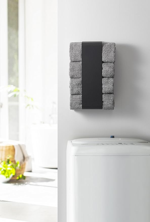 tower magnetic bath towel holder black towel storage towel holder