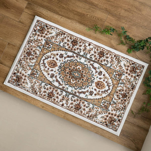 Oriental style entrance mat, Wilton weave, 60 x 90 cm, ivory