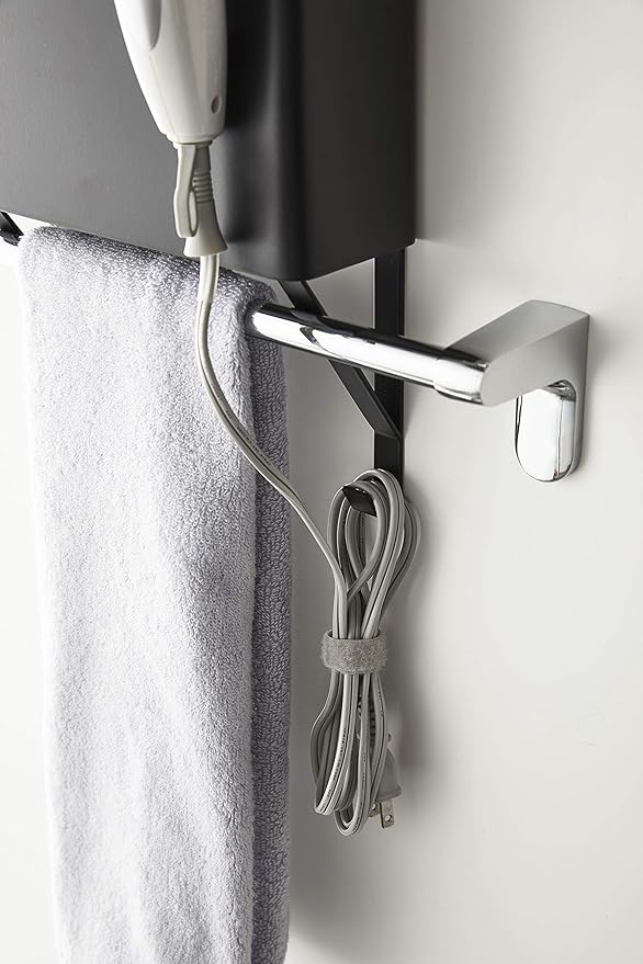 Tower Towel Rack Over Hair Dryer &amp; Hair Iron Holder Black Hair Dryer Storage All-in-One Storage Easy Installation