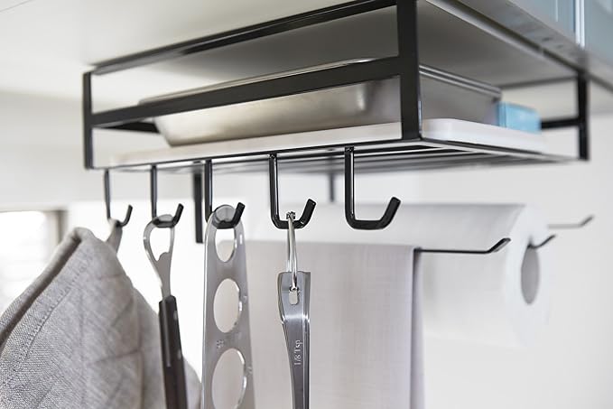 tower Under-Cabinet Multi-Functional Rack, Black, Kitchen Paper Holder, Kitchen Rack