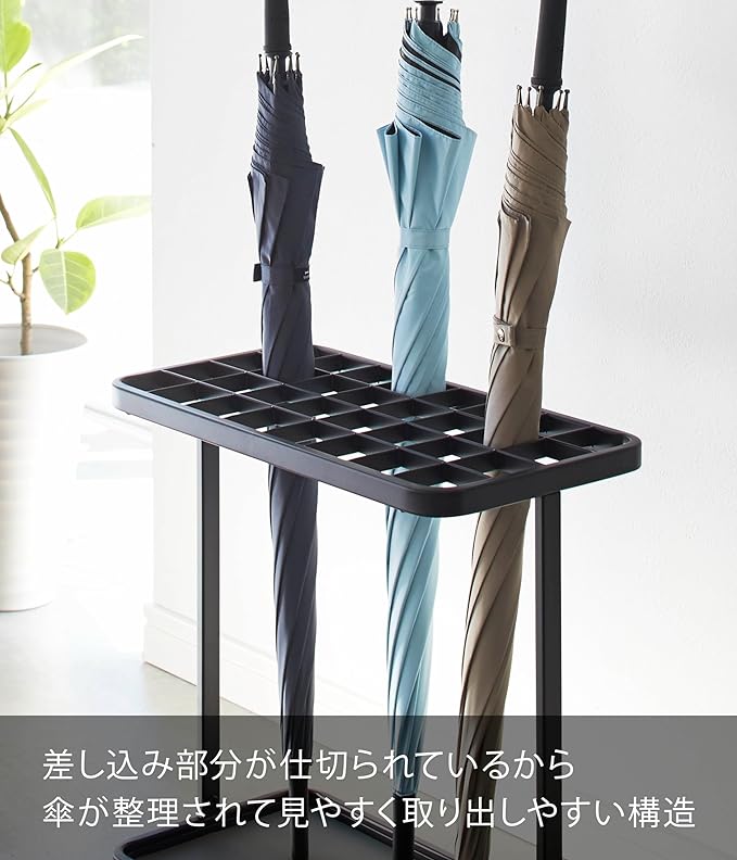 Frame Umbrella Stand for 32 Umbrellas, Black, Frame, Umbrella Stand, Slim, Large Capacity, Entrance