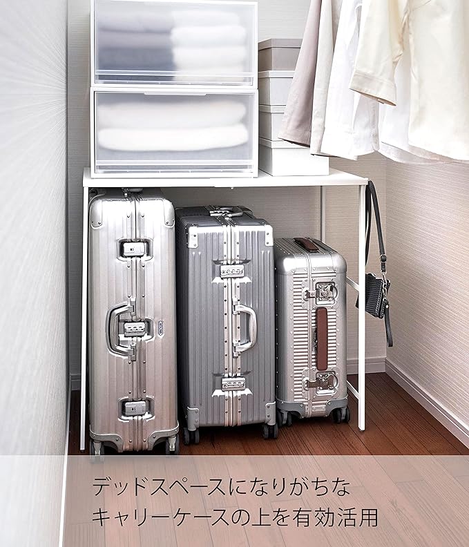 tower Expandable Carry Case Top Rack White Suitcase Storage Rack Shelf with Hooks Makes Effective Use of Space