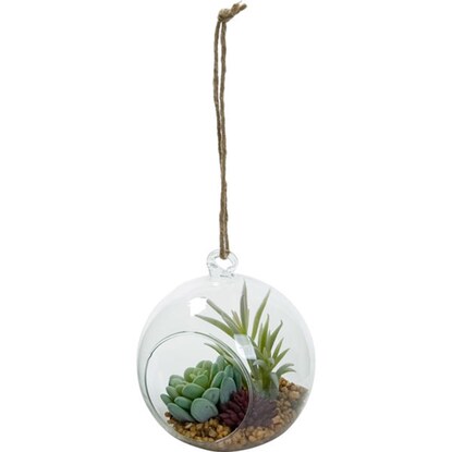 Fake Green Hanging Terrarium Glass Container (Succulent HA3TC0122)