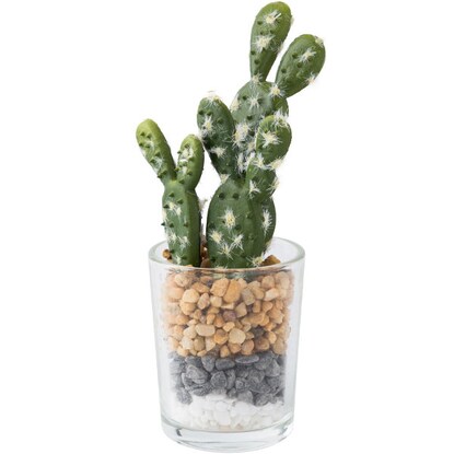 Fake greenery (succulent glass pot, cactus glass pot, mini HA34322)