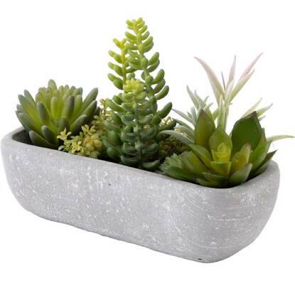 Fake greenery (succulent planting in cement pot HA31755)