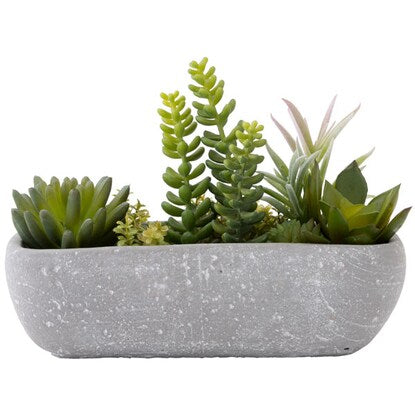 Fake greenery (succulent planting in cement pot HA31755)