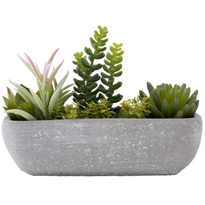 Fake greenery (succulent planting in cement pot HA31755)