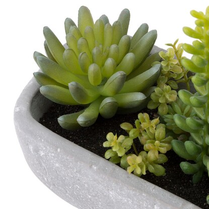 Fake greenery (succulent planting in cement pot HA31755)