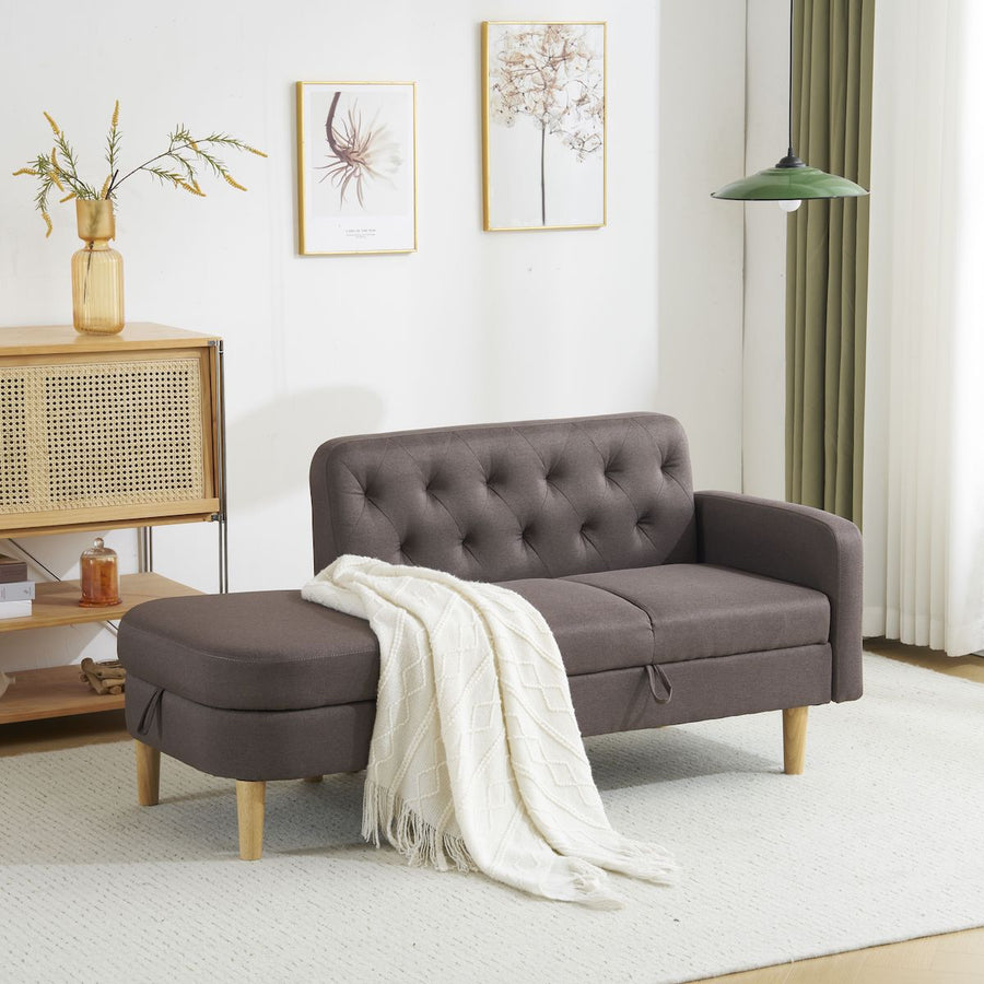 One-arm corner sofa with ottoman