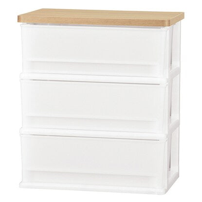 3-drawer chest with wooden top (FD-W3D, light brown)