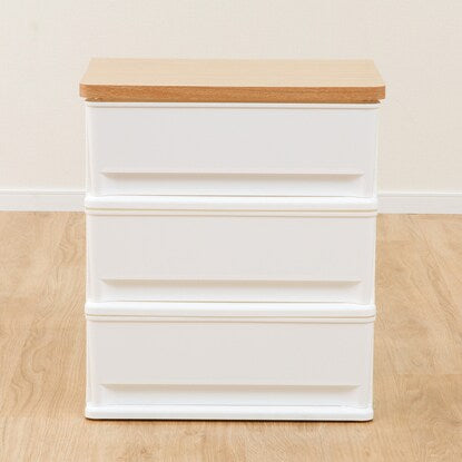 3-drawer chest with wooden top (FD-W3D, light brown)