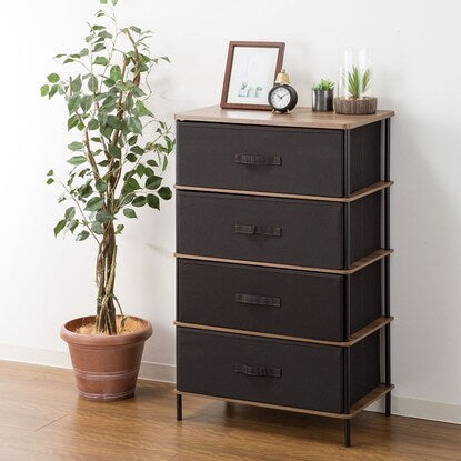 4-drawer chest (PST2, medium brown/black)