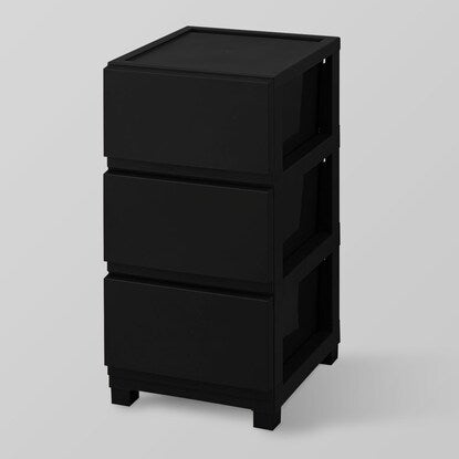 Easy-to-assemble chest without tools: Decony CV2 (3-tier, black)