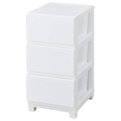 Easy-to-assemble chest without tools: Decony CV2 (3-tier, white)