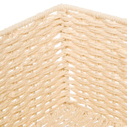 Hand-woven Paper Basket, Lyra 3, Half Horizontal, Natural