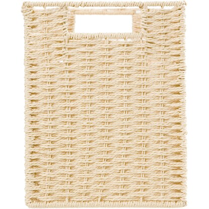 Hand-woven Paper Basket, Lyra 3, Half Vertical, Natural