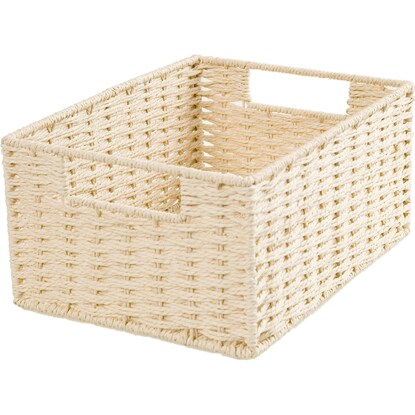 Hand-woven Paper Basket, Lyra 3 Quarter, Natural