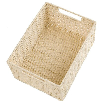 Hand-woven Paper Basket, Lyra 3 Quarter, Natural