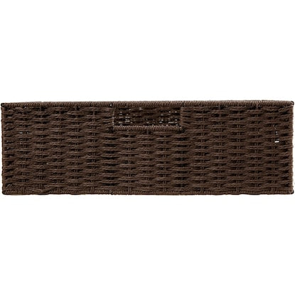 Hand-woven Paper Basket, Lyra 3, Horizontal Half, Dark Brown