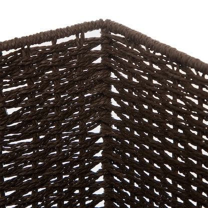 Hand-woven Paper Basket, Lyra 3, Horizontal Half, Dark Brown