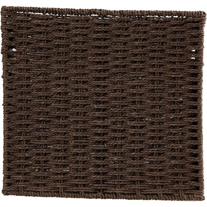 Hand-woven Paper Basket, Lyra 3, Half Vertical, Dark Brown