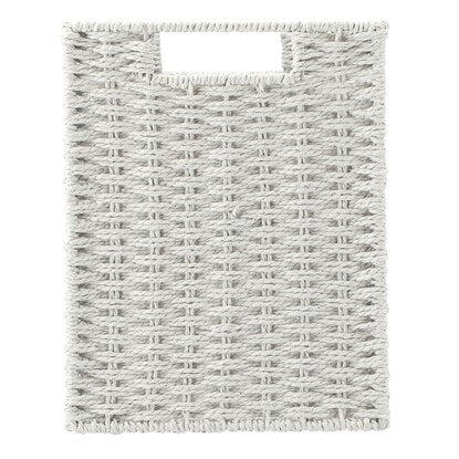 Hand-woven Paper Basket, Lyra 3, Half Vertical, Grey