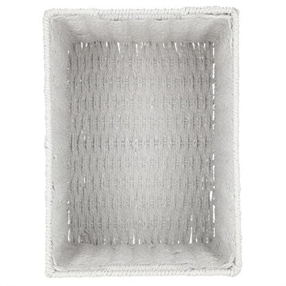 Hand-woven Paper Basket, Lyra 3, Half Vertical, Grey