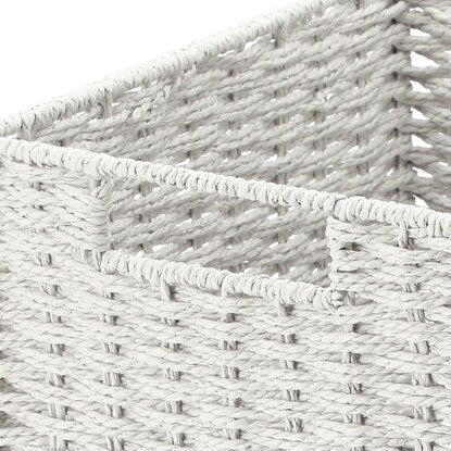 Hand-woven Paper Basket, Lyra 3, Half Vertical, Grey