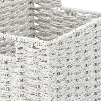 Hand-woven Paper Basket, Lyra 3, Half Vertical, Grey