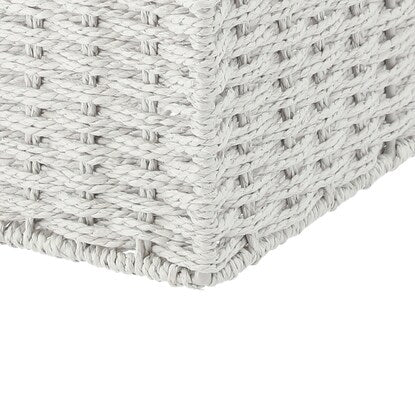 Hand-woven Paper Basket, Lyra 3, Half Vertical, Grey