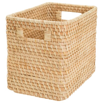 Rattan basket, half vertical, natural