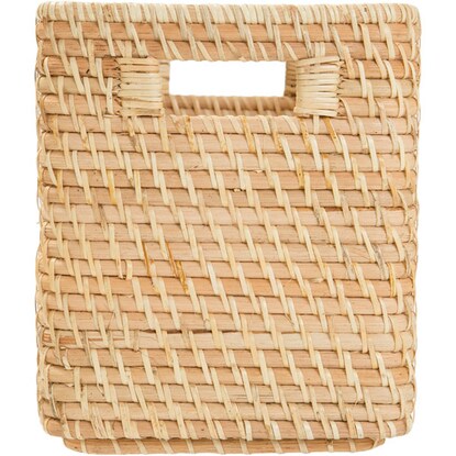 Rattan basket, half vertical, natural