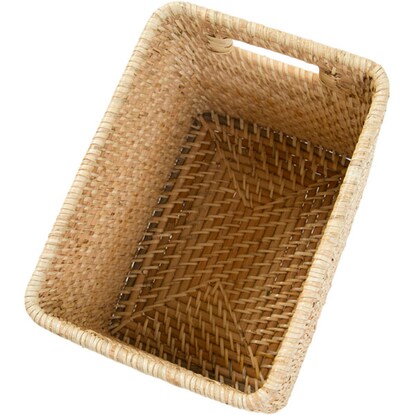 Rattan basket, half vertical, natural