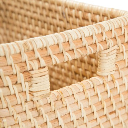 Rattan basket, half vertical, natural