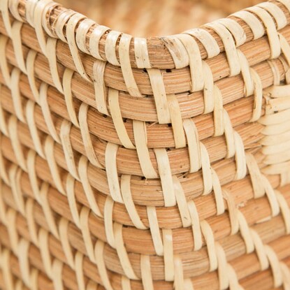 Rattan basket, half vertical, natural