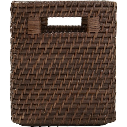 Rattan basket, half vertical, dark brown