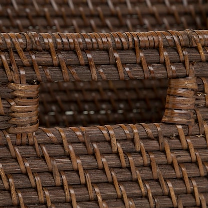 Rattan basket, half vertical, dark brown