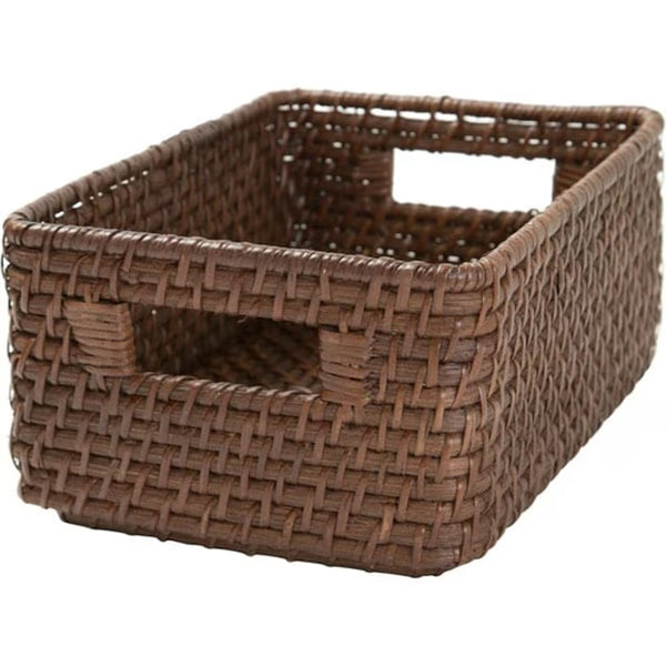 Rattan Basket Quarter Dark Brown