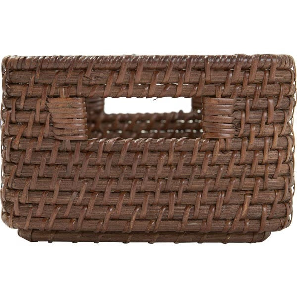 Rattan Basket Quarter Dark Brown