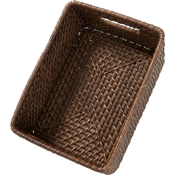 Rattan Basket Quarter Dark Brown